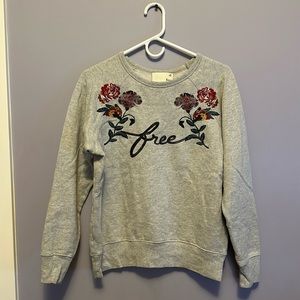 Aritzia Wilfred Free Women Long Sleeve Embroidered Sweater